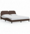 vidaXL Bed Frame with Headboard Brown 160x200 cm Faux Leather