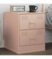 vidaXL Bedside Cabinet Pink 34.5x39x44 cm Steel