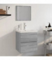 Bathroom Furniture Set Grey Sonoma Engineered Wood