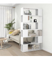 Book Cabinet Room Divider High Gloss White 100x24x188 cm