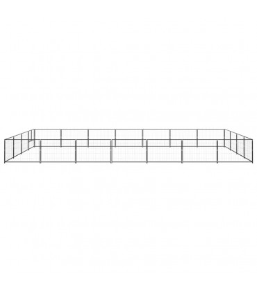 vidaXL Dog Kennel Black 28 m² Steel
