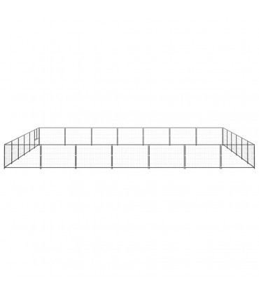 vidaXL Dog Kennel Black 42 m² Steel