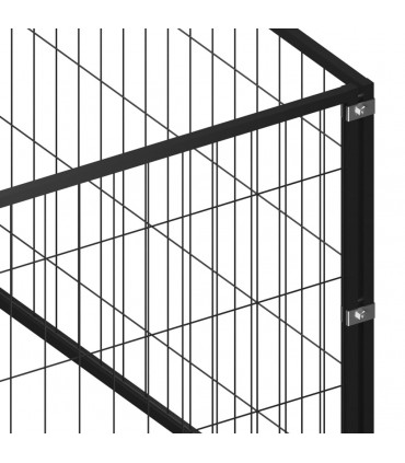 vidaXL Dog Kennel Black 42 m² Steel