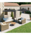 Double Parasol with Steel Pole Anthracite 600 cm