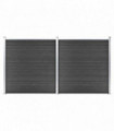 Fence Panel Set WPC 353x186 cm Black