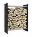 Firewood Rack Black 80x35x100 cm Tempered Glass