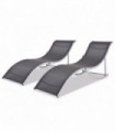 Folding Sun Loungers 2 pcs Aluminium and Textilene