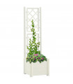 Garden Planter with Trellis 43x43x142 cm PP White