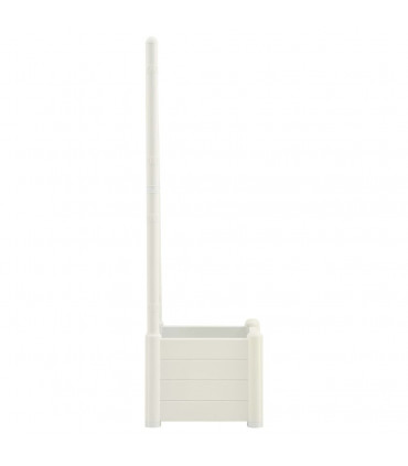 Garden Planter with Trellis 43x43x142 cm PP White