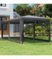Party Tent with 6 Mesh Sidewalls Anthracite 3x6 m HDPE