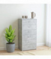 Sideboard with 6 Drawers Concrete Grey 50x34x96 cm Engineered Wood