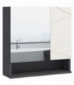 kleankin Wall Mounted Bathroom Storage Cupboard W/ Mirror and Shelf, Light Grey