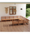 vidaXL 10 Piece Garden Lounge Set Solid Pinewood