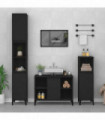 vidaXL 3 Piece Bathroom Furniture Set Black Engineered Wood