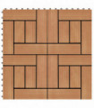 11 pcs Decking Tiles WPC 30x30 cm 1 sqm Teak Colour
