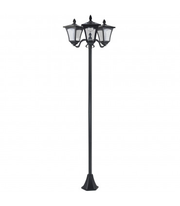 3-Solar Powered Lamp Post, IP44, 51.5Lx47Wx182.5H cm-Black