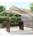 vidaXL Bar Table with Glass Top Brown 185x80x110 cm Poly Rattan