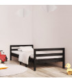 Bed Frame Black 75x190 cm 2FT6 Small Single Solid Wood Pine
