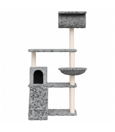 Cat Tree with Sisal Scratching Posts Light Grey 131 cm