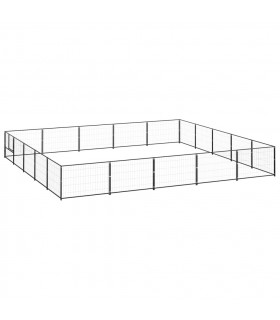 Dog Kennel Black 25 m² Steel
