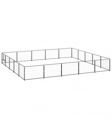 Dog Kennel Black 25 m² Steel