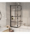 vidaXL Folding Shower Enclosure ESG 100x140 cm Black