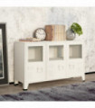 Industrial Sideboard White 105x35x62 cm Metal and Glass
