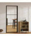 Interior Door ESG Glass and Aluminium 93x201.5 cm Black