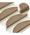 Self-adhesive Stair Mats 15 pcs Cream 65x21x4 cm Needle Punch