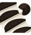 Self-adhesive Stair Mats 15pcs Dark Brown 56x17x3cm Needle Punch