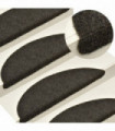 Self-adhesive Stair Mats 15pcs Light Brown 65x21x4cm Needle Punch