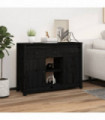 Sideboard Black 100x35x74,5 cm Solid Wood Pine