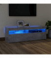 TV Cabinet with LED Lights Concrete Grey 120x35x40 cm