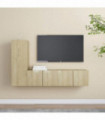 vidaXL 3 Piece TV Cabinet Set Sonoma Oak Engineered Wood