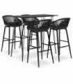 vidaXL 5 Piece Bar Set Black