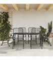 vidaXL 7 Piece Garden Dining Set Anthracite Metal Mesh
