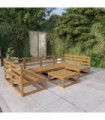 vidaXL 7 Piece Garden Lounge Set Solid Pinewood