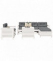 vidaXL 7 Piece Garden Sofa Set White Solid Wood Pine
