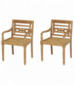 vidaXL Batavia Chairs 2 pcs Solid Teak Wood