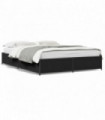 vidaXL Bed Frame Black 135x190 cm Double Engineered Wood and Metal