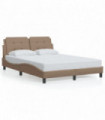 vidaXL Bed Frame with Headboard Cappuccino 140x200 cm Faux Leather