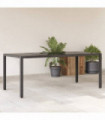 vidaXL Garden Table with Glass Top Black 190x90x75 cm Poly Rattan