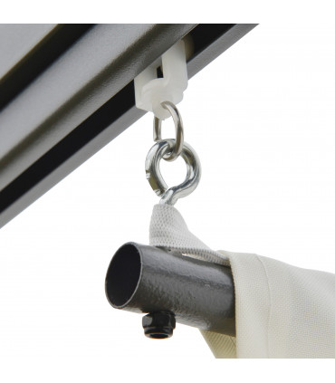 Metal Cream 230H x 300L x 300W cm Outdoor Pergola Retractable Canopy Cream