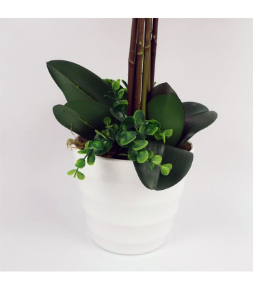 85cm Artificial Deluxe Bush Orchid Dark Pink