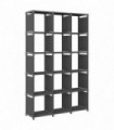 vidaXL 15-Cube Display Shelf Grey 103x30x175.5 cm Fabric