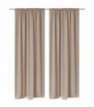 2 pcs Cream Slot-Headed Blackout Curtains 135 x 245 cm