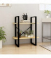 2-Tier Book Cabinet 60x30x70 cm Solid Pine Wood