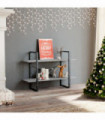 2-Tier Book Cabinet Concrete Grey 100x30x70 cm Engineered Wood