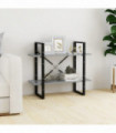 2-Tier Book Cabinet Concrete Grey 80x30x70 cm Engineered Wood