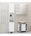 3 Piece Bathroom Furniture Set White Engineered Wood